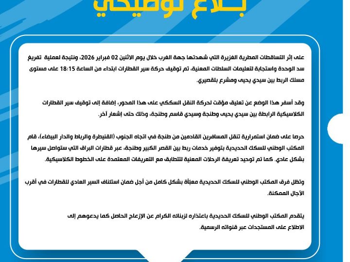 الربط السككي عبر البراق سيواصل سيره من البيضاء إلى طنجة