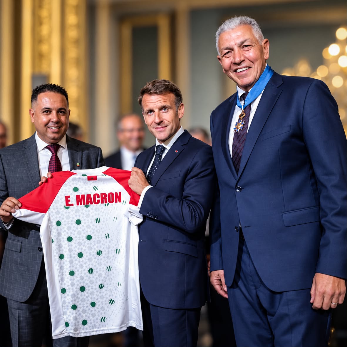 قميص المنتخب المغربي للركبي في قصر الإليزيه.. الدبلوماسية الرياضية تجمع المغرب وفرنسا
