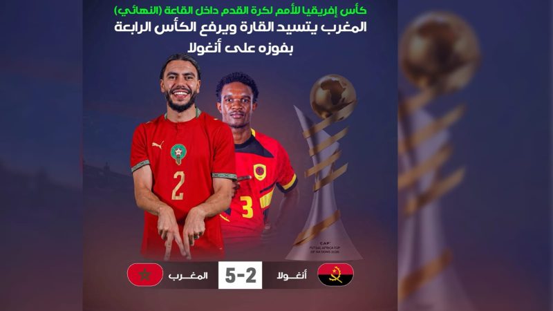 المنتخب المغربي يحرز اللقب الرابع على التوالي بفوزه على نظيره الأنغولي (5-2)